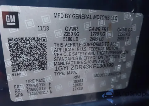 2019 Cadillac Xt4 Premium Luxury из США, поврежденный, VIN 1GYFZDR43KF130099